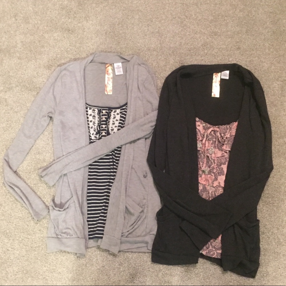 Spoiled Cardigan Shirt Bundle- Blouse with Sewed Cardigan M